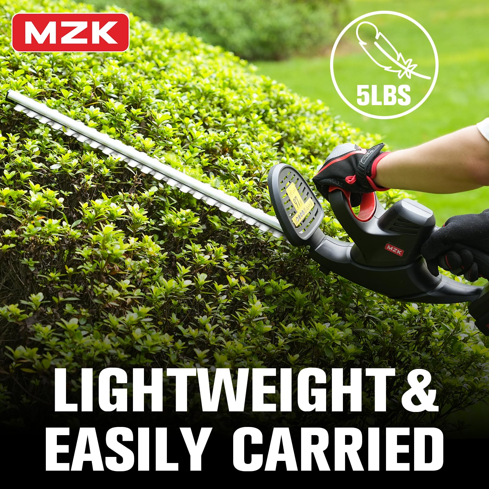 MZK ergonomic wrap-around handle detail providing multiple comfortable grips