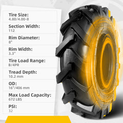 MZREXN tire mounted on garden trailer demonstrating fit and stability