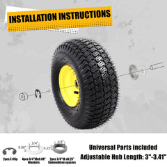 MZREXN tire sidewall showing 15x6.00-6 size for easy fit verification