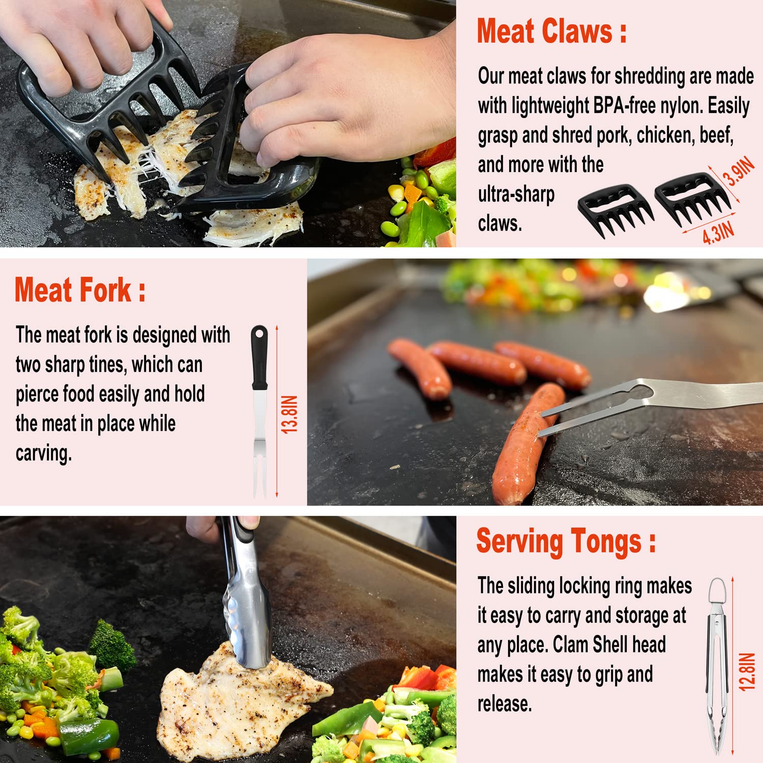 N NOBLE FAMILY cleaning kit closeup with scraper and scouring pad for quick griddle maintenance