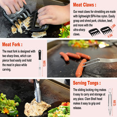 N NOBLE FAMILY cleaning kit closeup with scraper and scouring pad for quick griddle maintenance