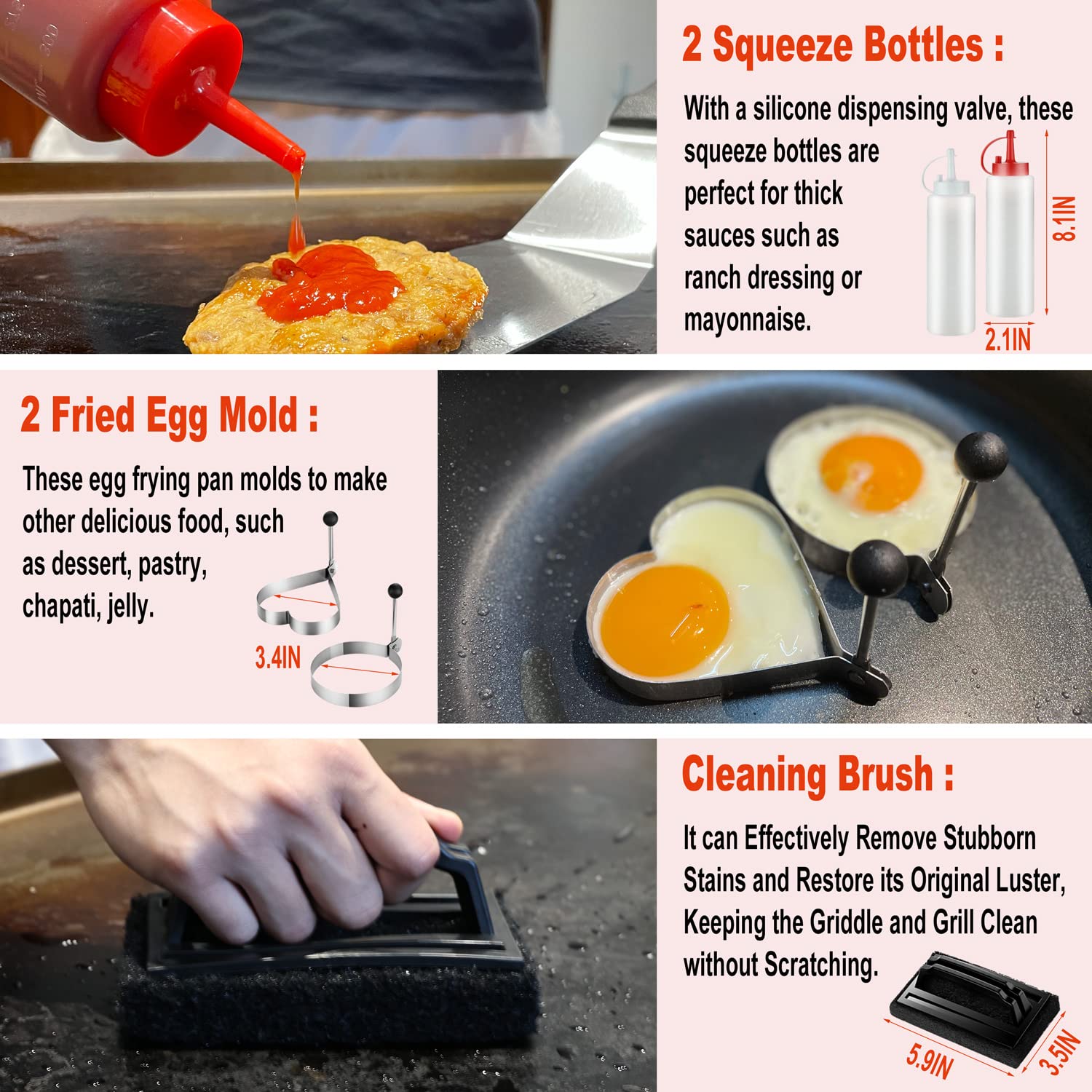N NOBLE FAMILY cooked breakfast on griddle showing tools enabling consistent breakfast service