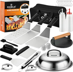 N NOBLE FAMILY front view of entire 27-piece griddle kit showing complete contents and convenience