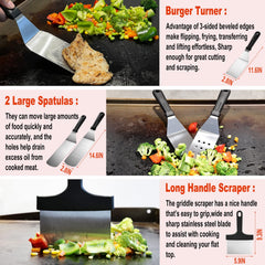 N NOBLE FAMILY griddle press in use pressing burger for even sear and faster cooking benefit