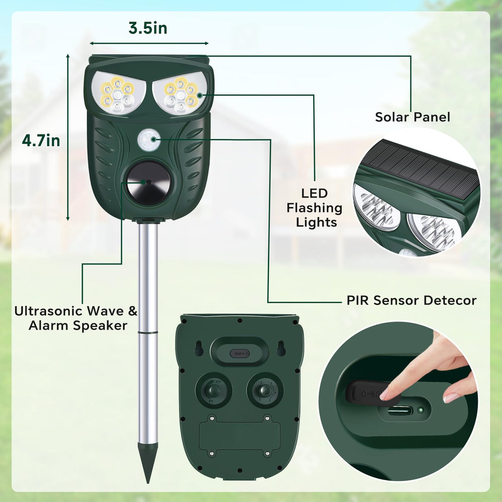 Nacoman next to hand for scale, compact durable outdoor deterrent