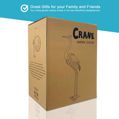 Nacome blue crane placed in backyard demonstrating decorative curb appeal