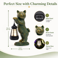 Nacome cat lantern glowing at dusk illustrating soft warm light for evening ambiance