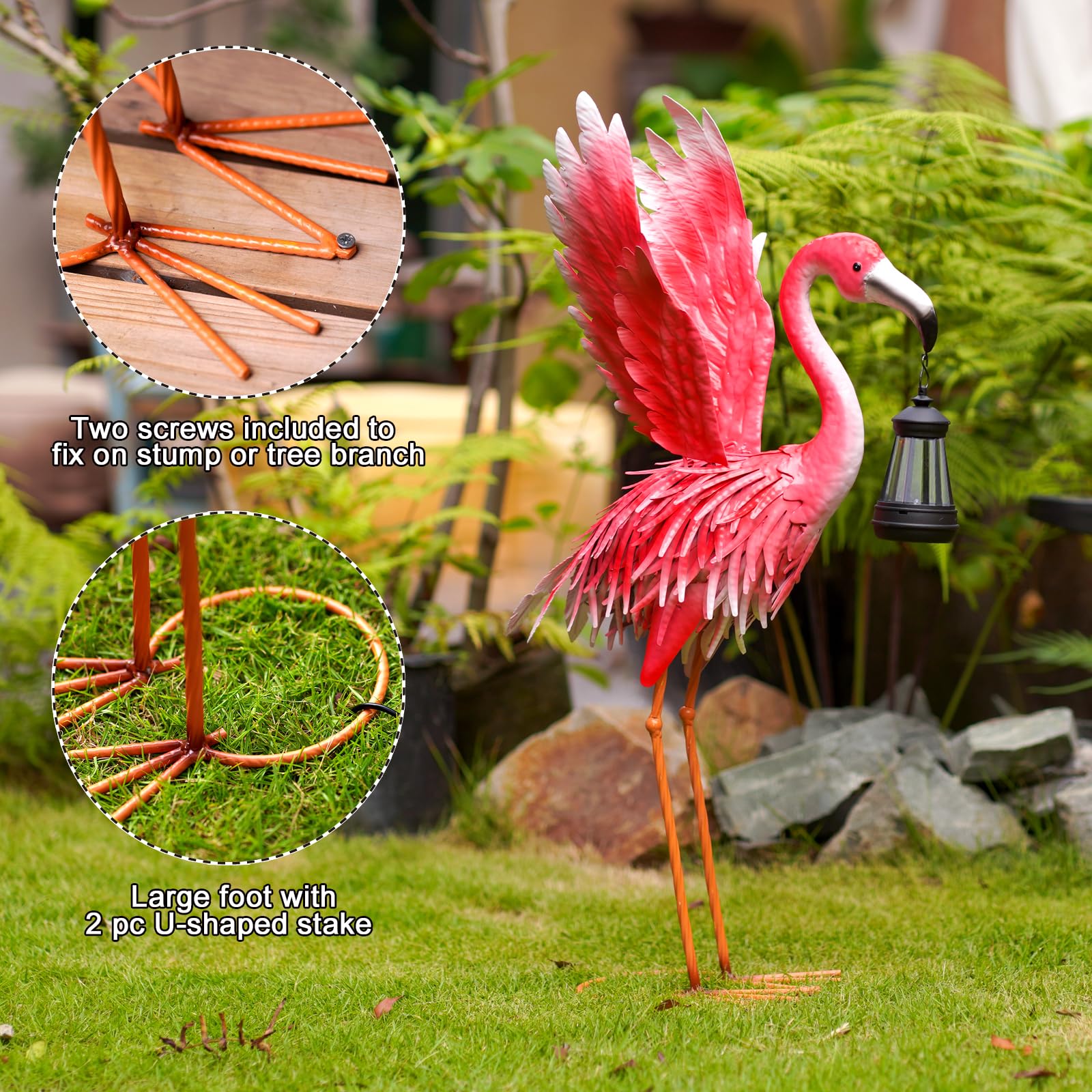 nacome metal flamingo solar panel top view illustrating easy, wire-free charging