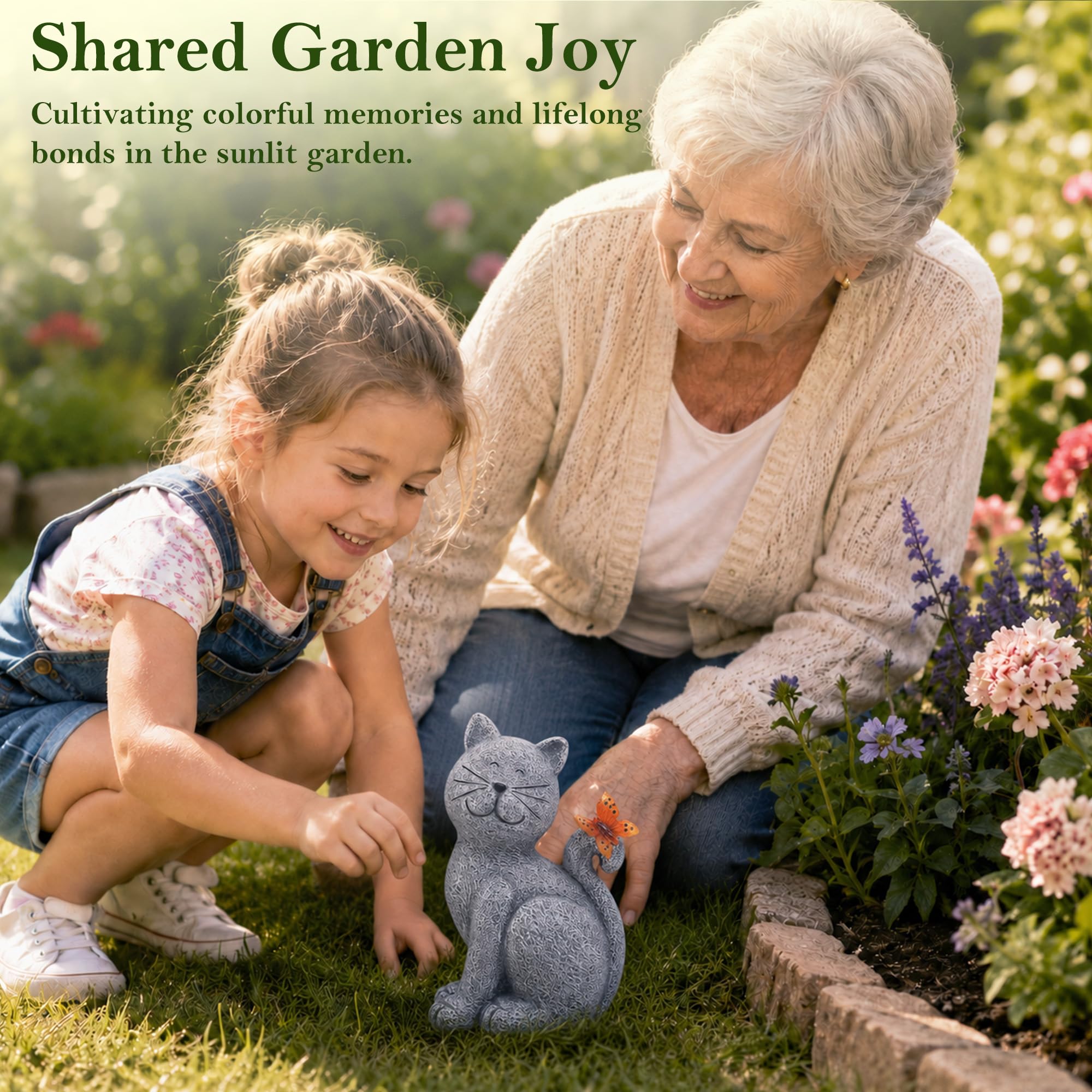 nacome statue placed in garden adding charm and soft illumination