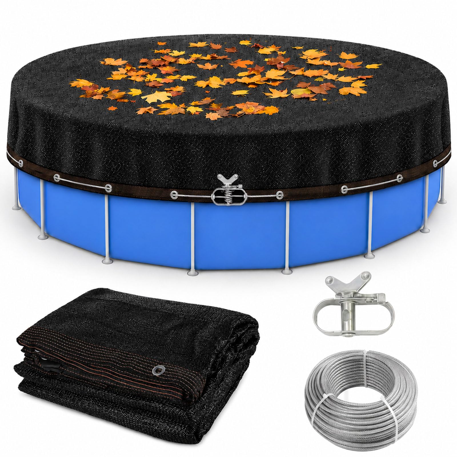 Nafhone front view of 24ft mesh cover showing full round protector and fit