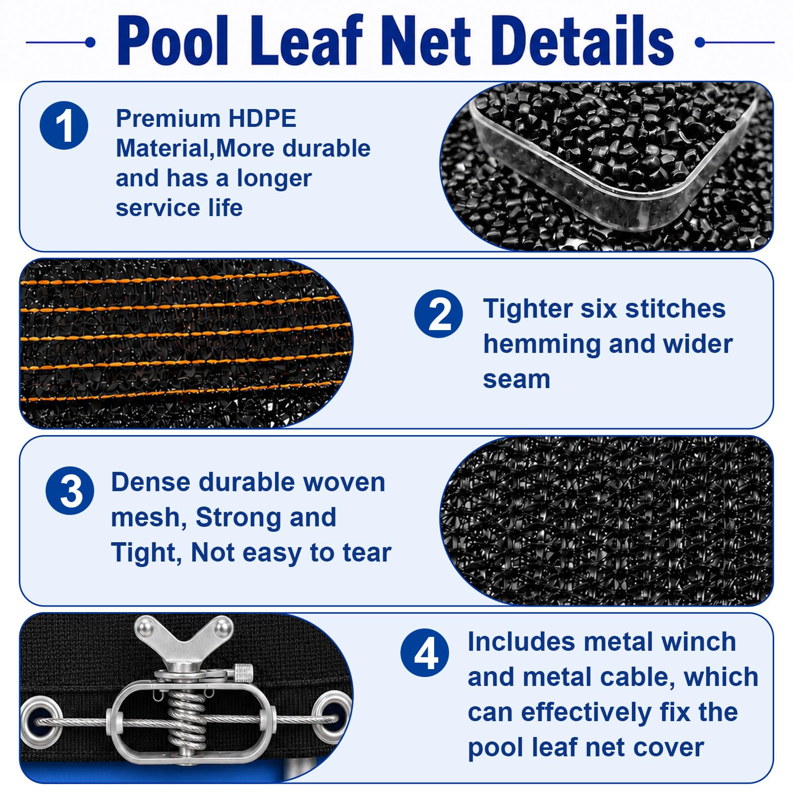 Nafhone metal cable and winch securing the net quickly and reliably