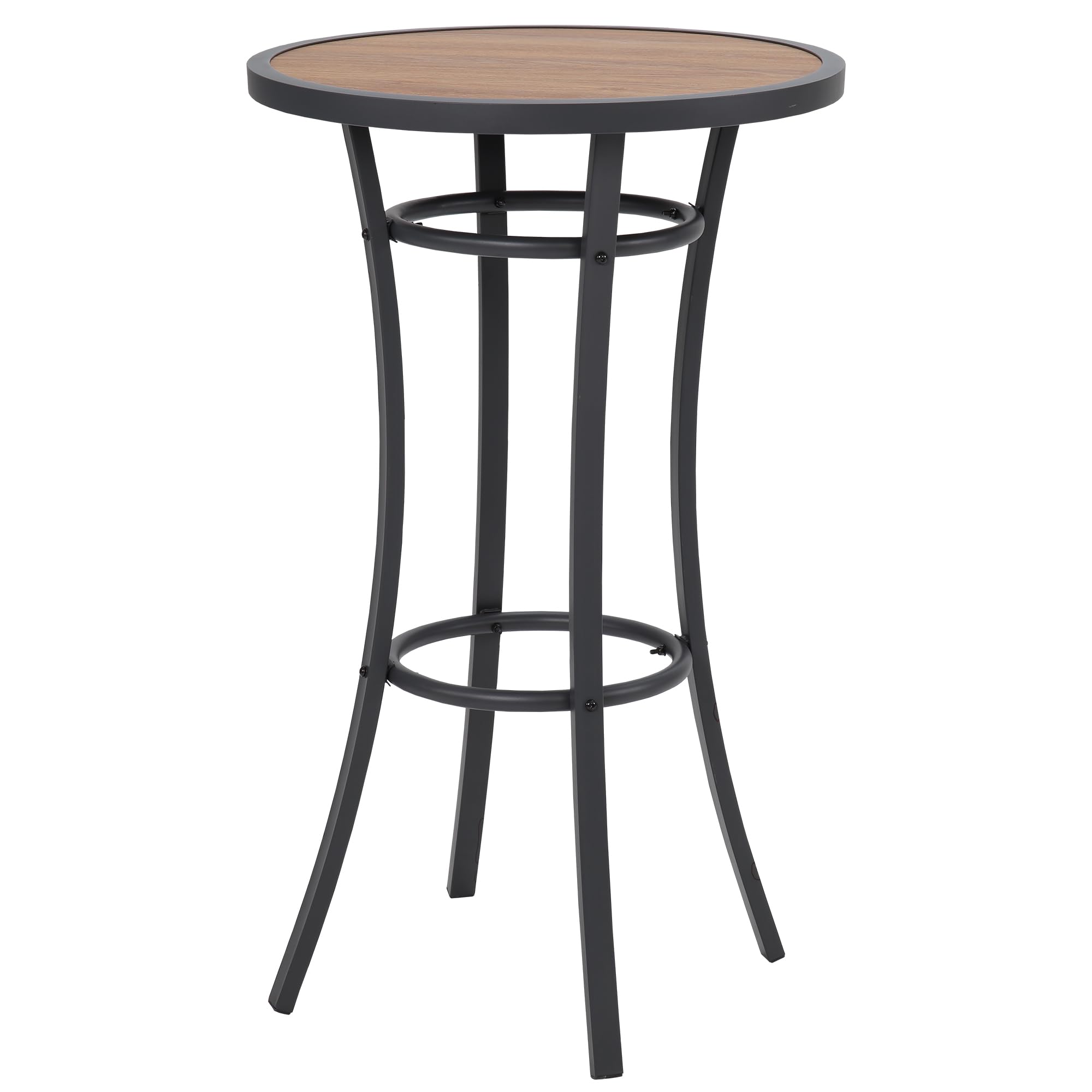 Naga Bahna front view showing round bistro table and stylish outdoor look