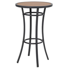 Naga Bahna front view showing round bistro table and stylish outdoor look