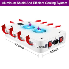 NAILGIRLS detailed LED chip array showing double-chip design for high PPFD benefit