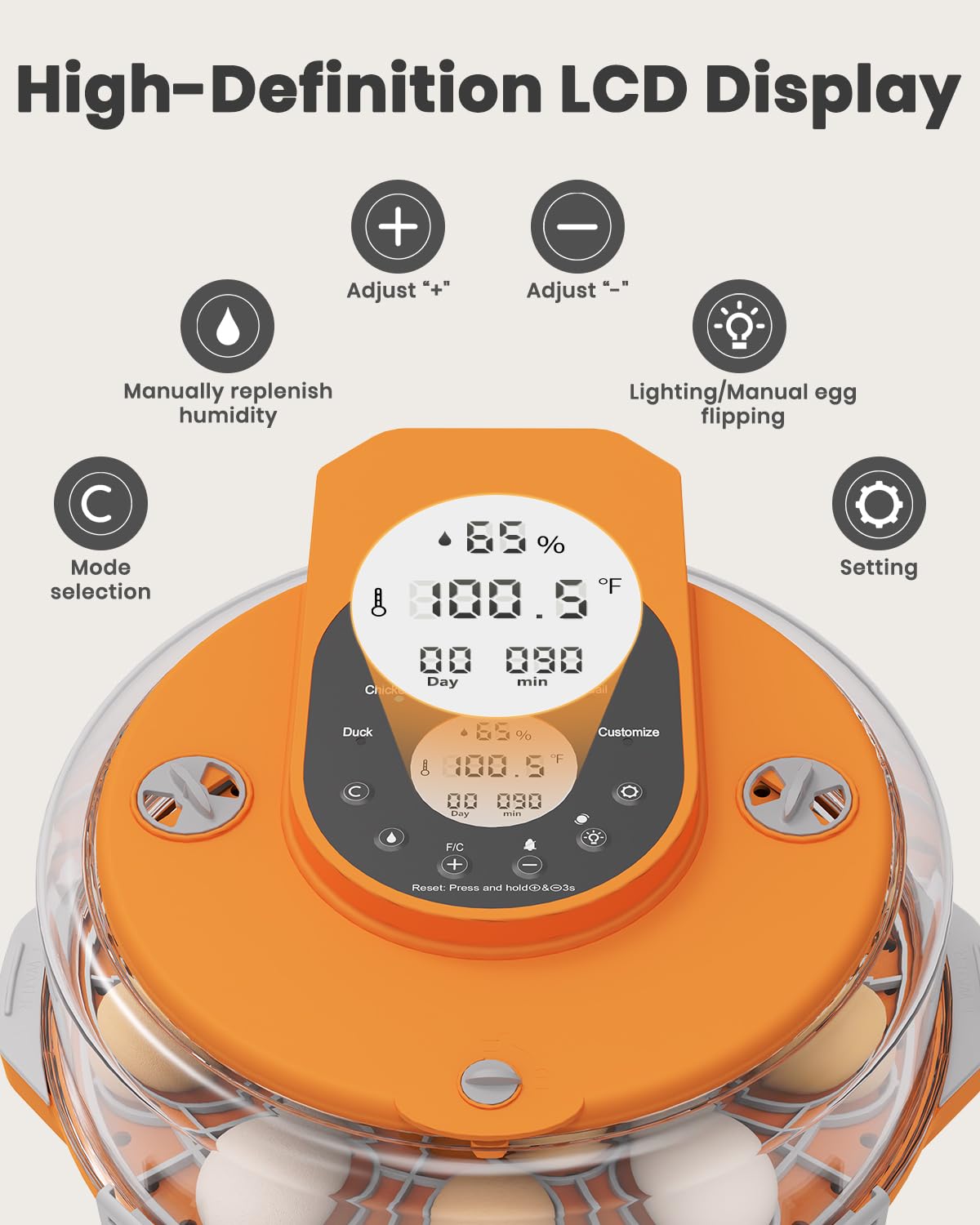 Nailrepro incubator held in hand for scale showing compact footprint