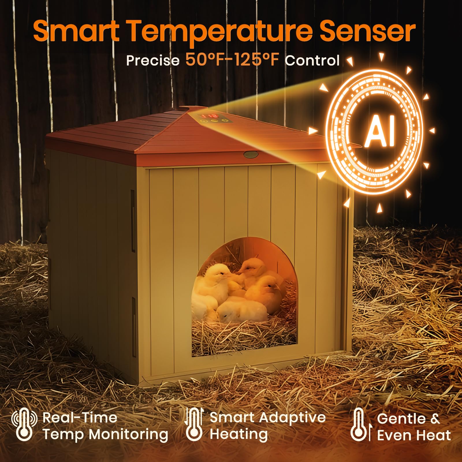 Nailrepro LED control display showing temperature for precise brood monitoring