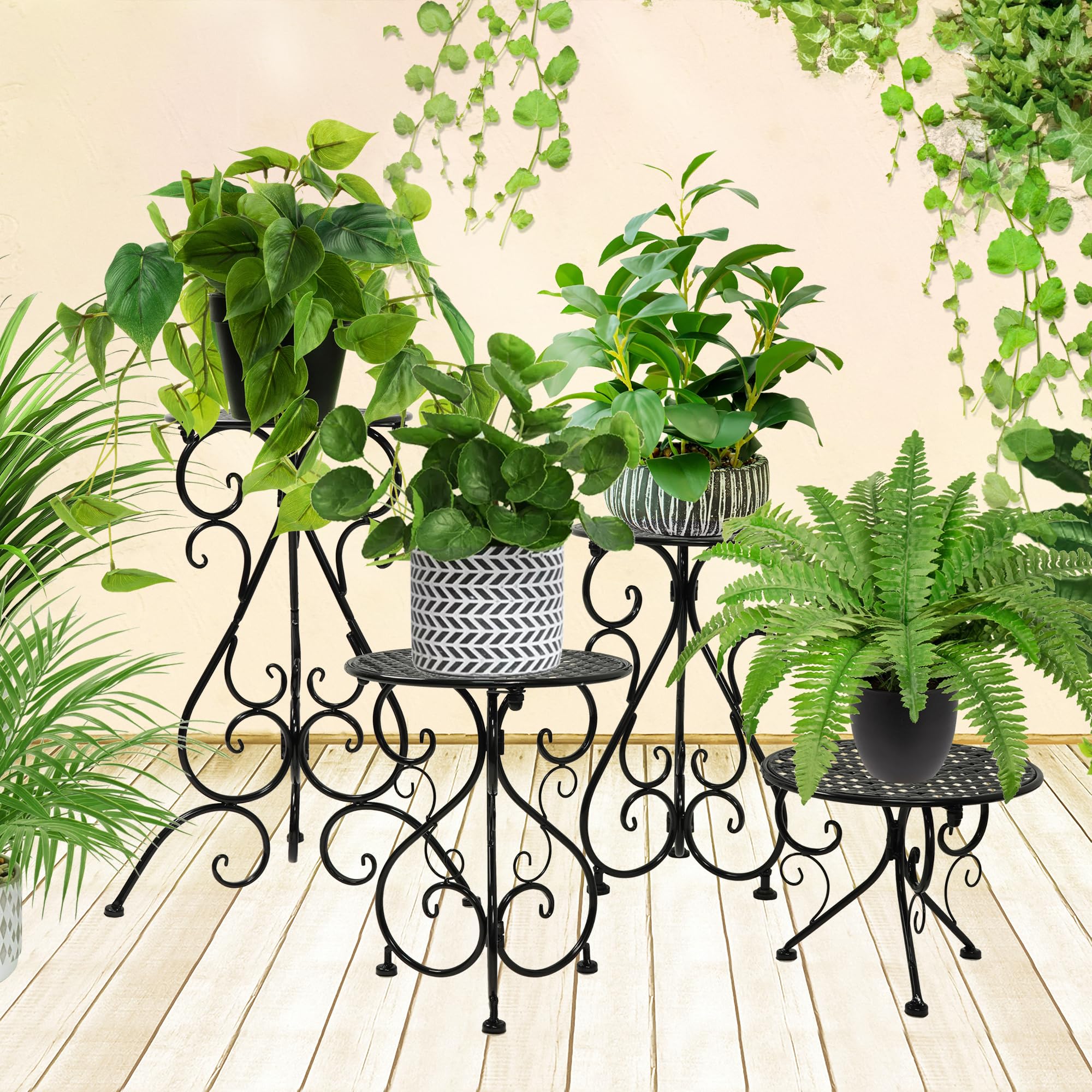 NAKUPE styled on porch with plants, elevates décor and saves space benefit