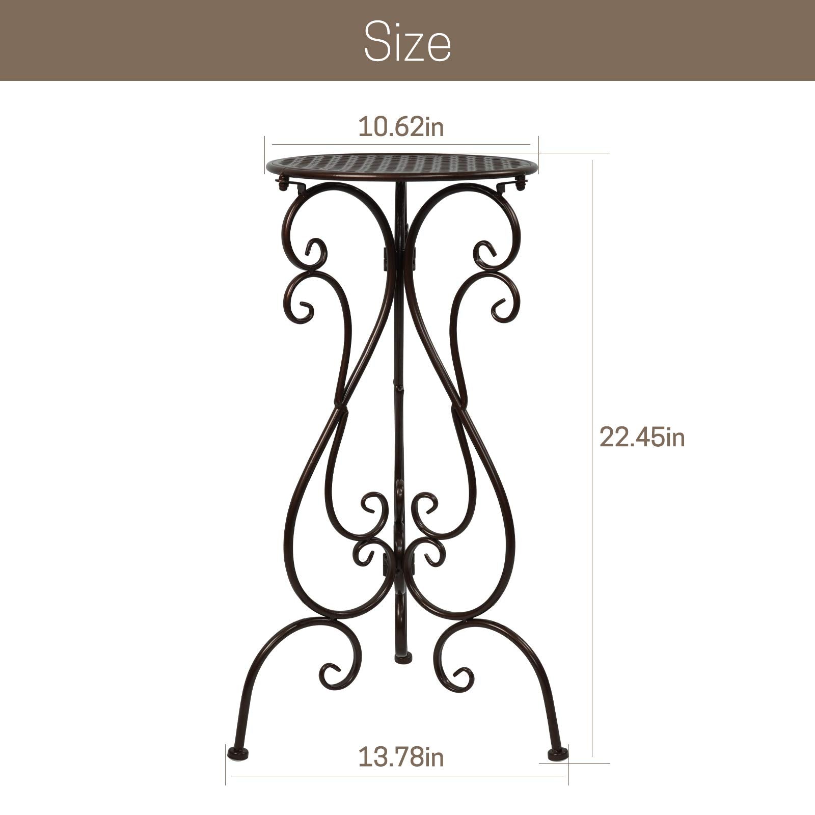 NAKUPE size comparison with standard pot illustrating 22.5-inch height and scale for styling