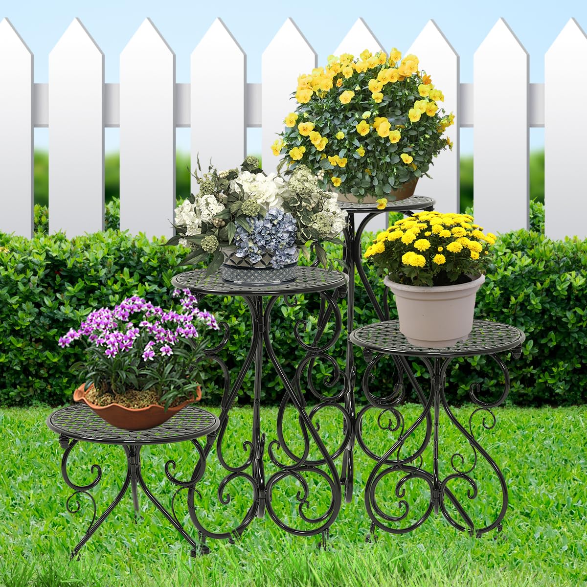 NAKUPE plant stands in use on balcony, weather-resistant styling benefit