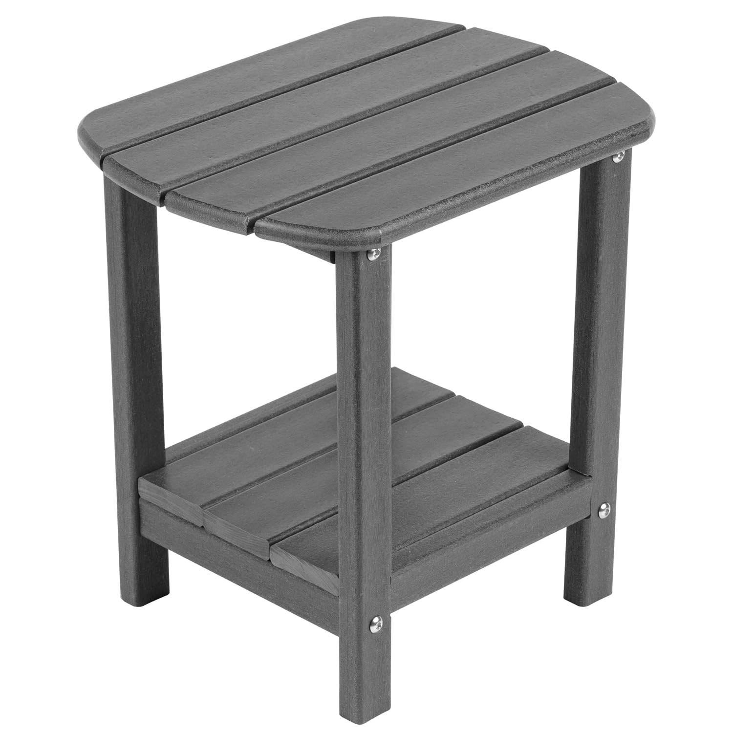 nalone front view grey side table showing compact footprint and usable surface