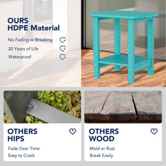 nalone side table in use on patio beside chairs for convenient drink placement