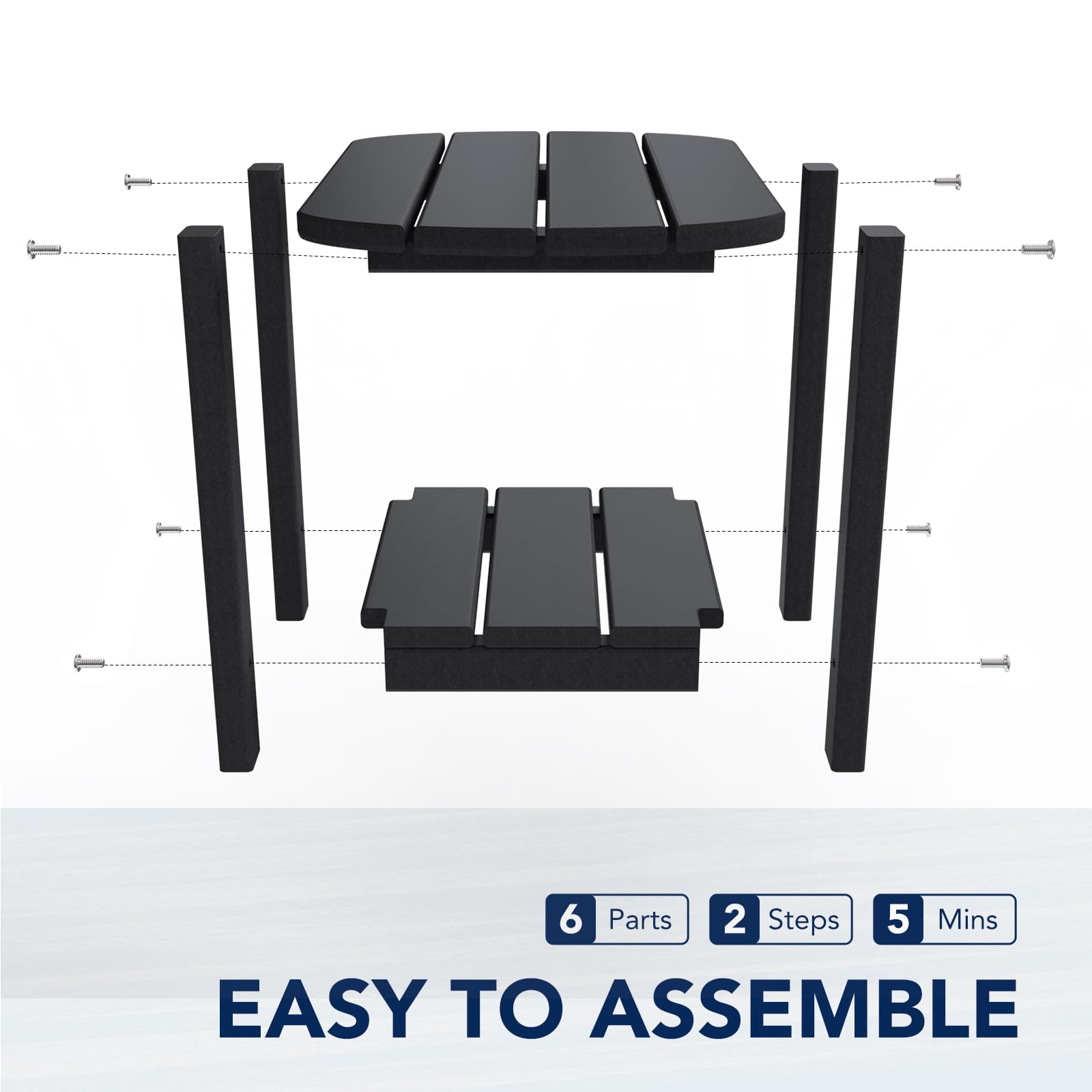 nalone side table with tape measure showing 16.55" depth and compact dimensions