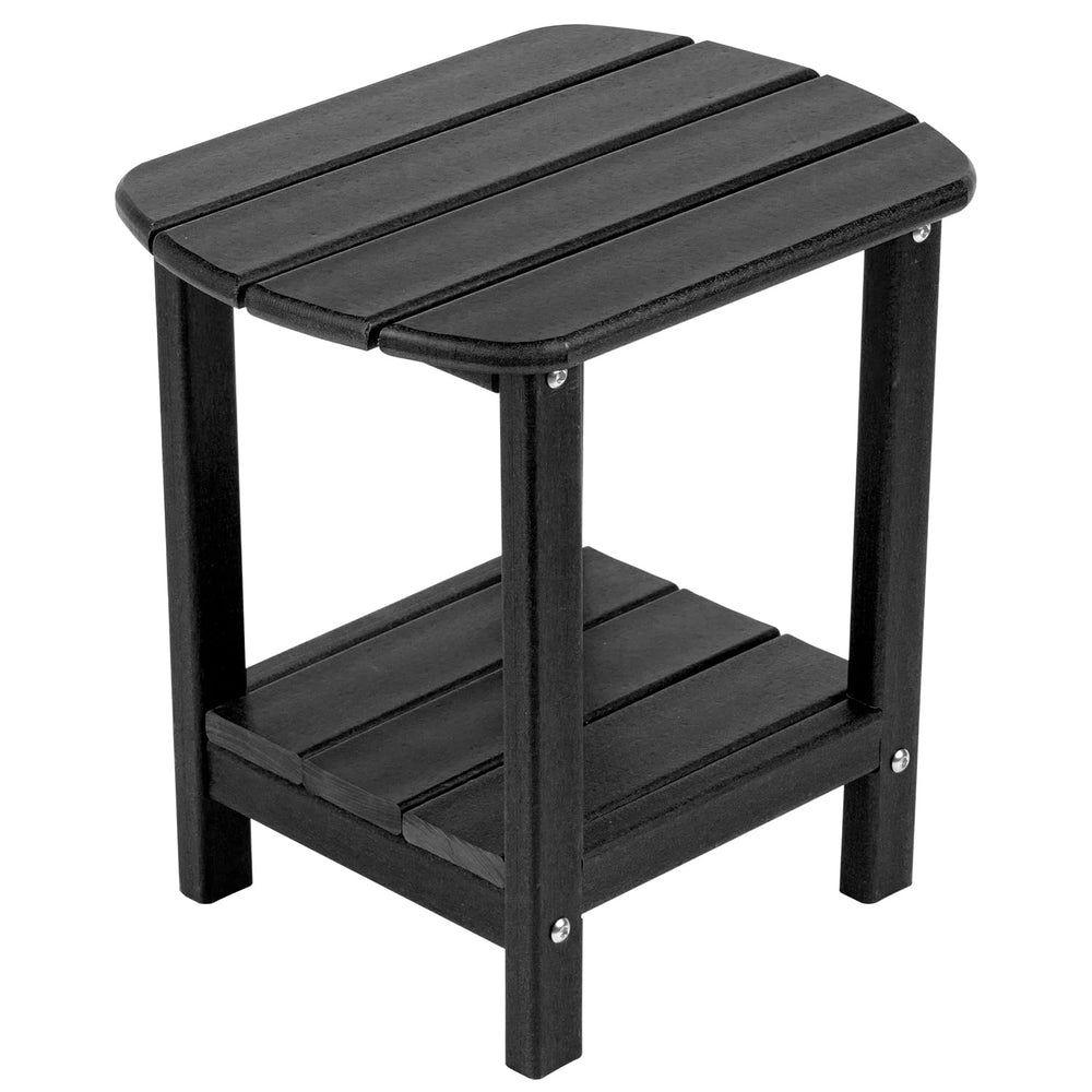 nalone front view of black adirondack side table showing compact silhouette and sturdy design