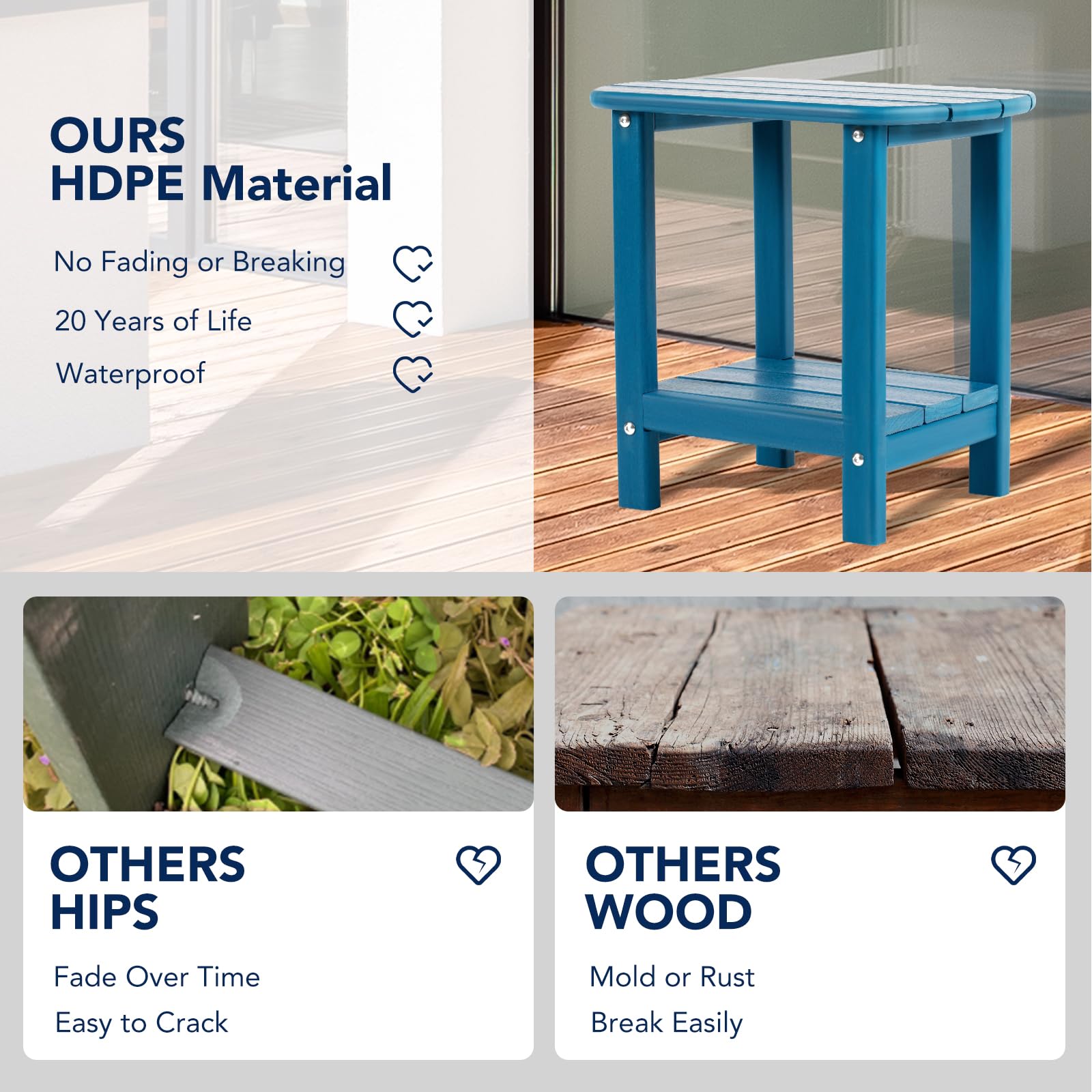 nalone table lower shelf detail showing extra storage and load capacity