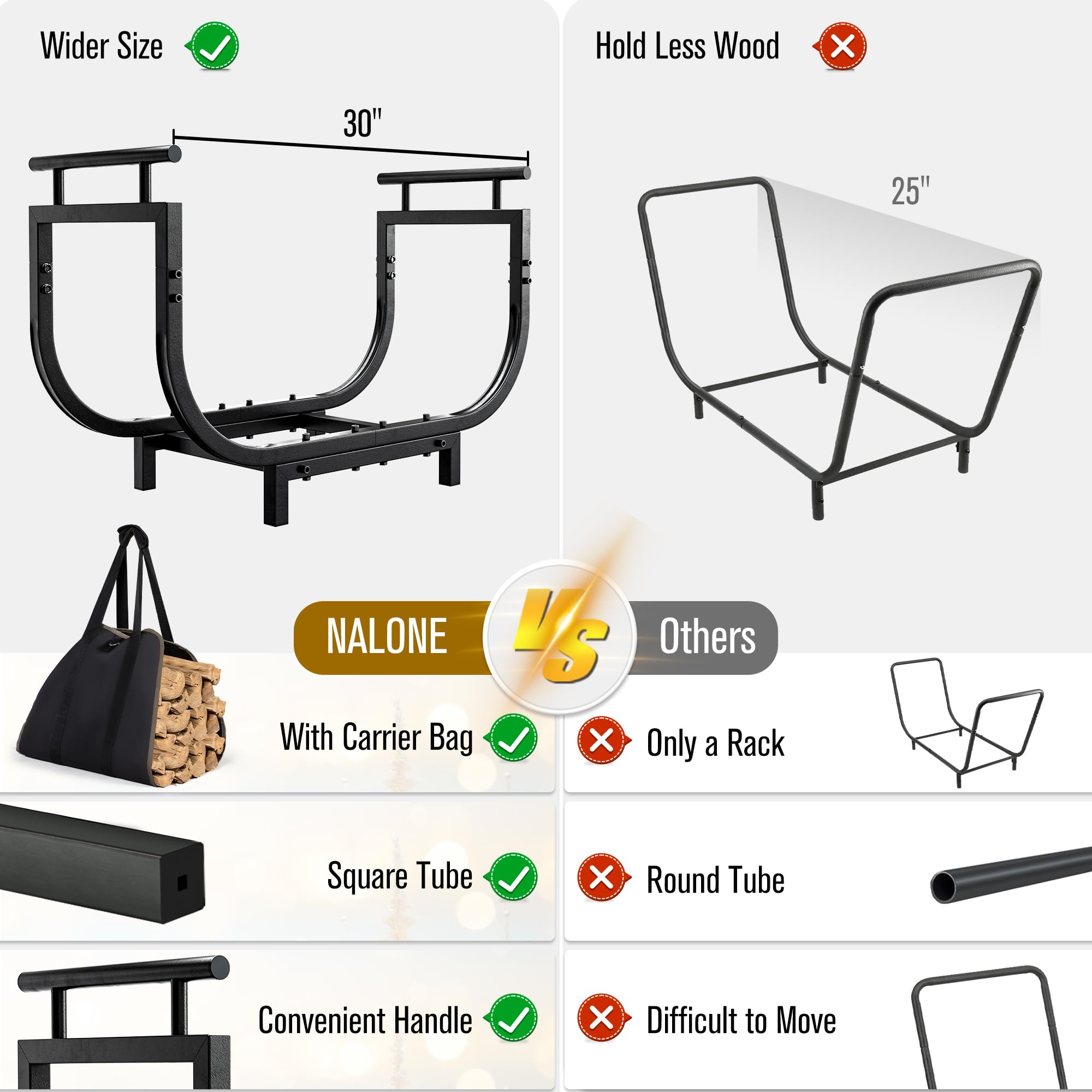 nalone legs and double-layer base elevated 4.3 inches keeping wood dry benefit