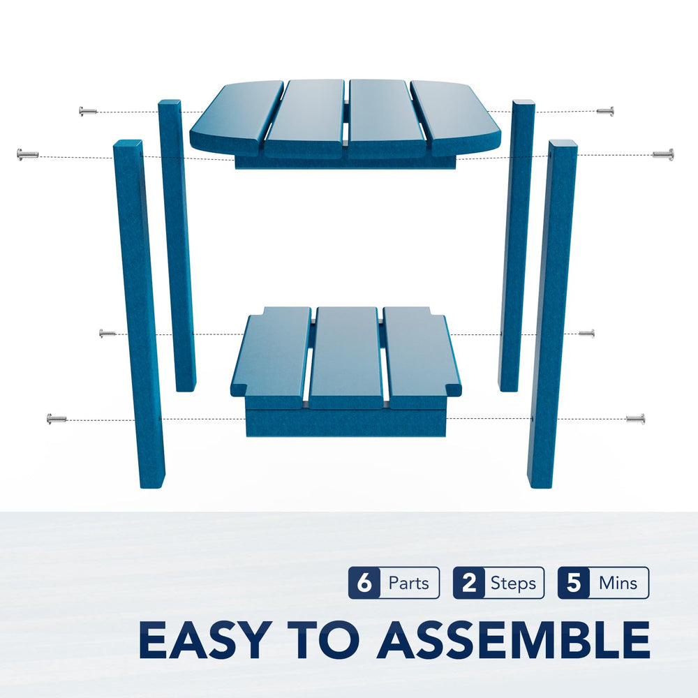 nalone table beside Adirondack chair demonstrating size and compatibility