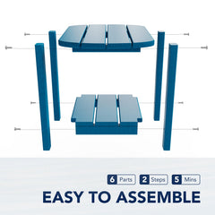 nalone table beside Adirondack chair demonstrating size and compatibility