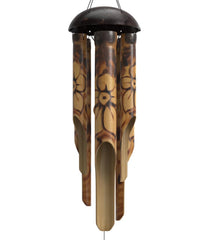 Nalulu front view showing wind chime packaging and rustic charm