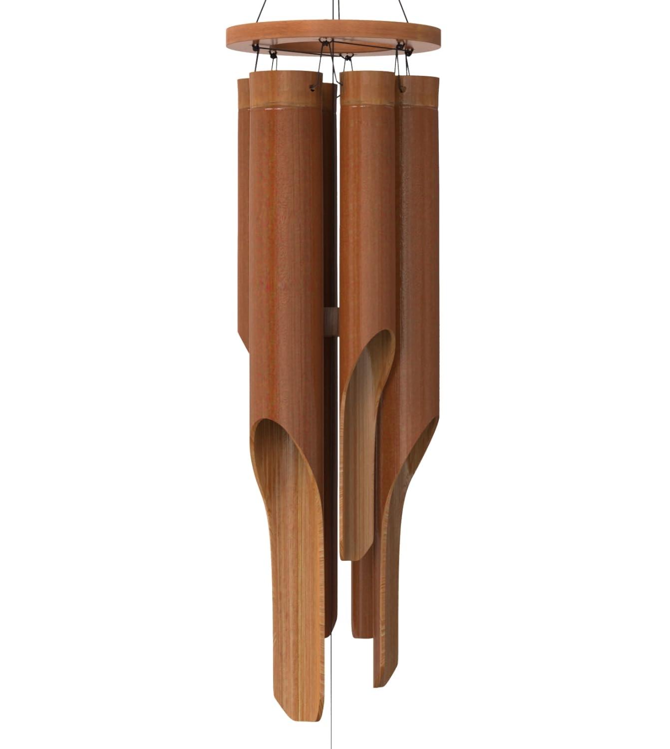 Nalulu front view of wind chime showing natural finish and balanced tone