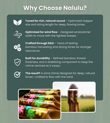 Nalulu hanging on a porch illustrating soothing outdoor ambiance benefit