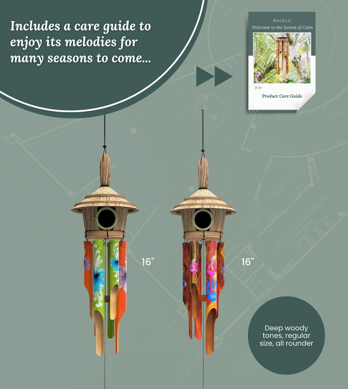 Nalulu size scale comparison hanging near chair to show proper placement benefit