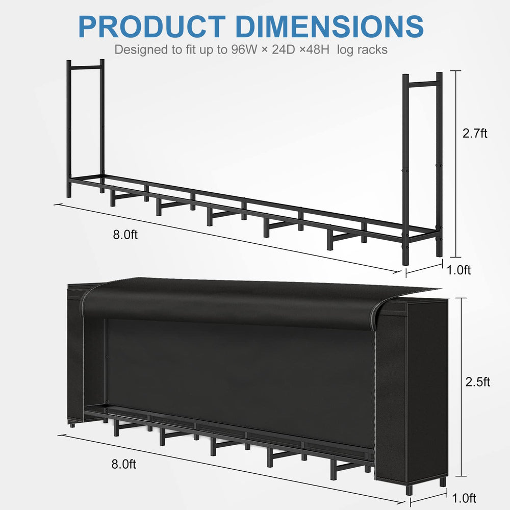 NANANARDOSO assembled rack with tape measure for scale showing true 8ft capacity