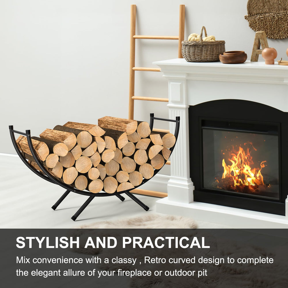 NANANARDOSO curved cradle detail keeping logs stable and easy to stack