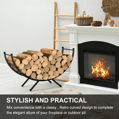 NANANARDOSO curved cradle detail keeping logs stable and easy to stack