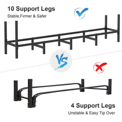 NANANARDOSO assembled rack outdoors holding stacked logs for weatherproof storage