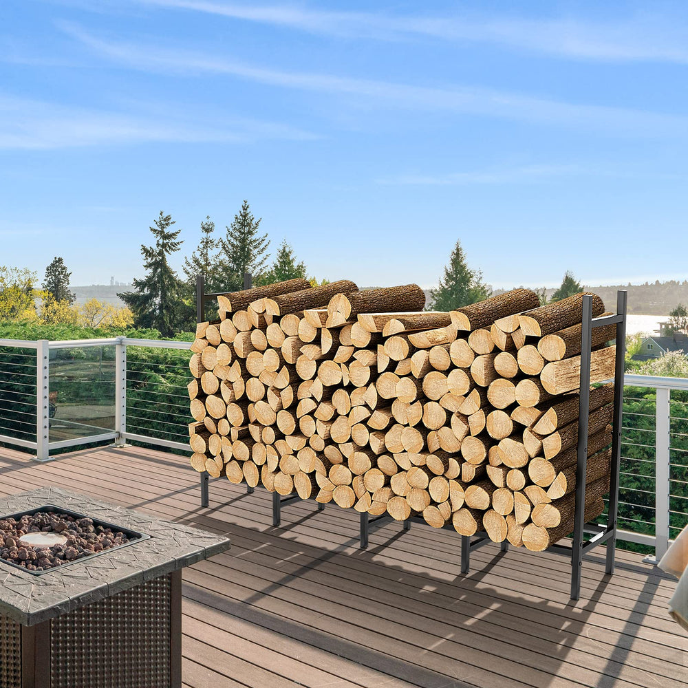 NANANARDOSO rack beside fireplace holding logs for easy hearth access benefit