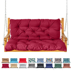 NANGELRN front view of wine red porch swing cushion showing fit and style benefit