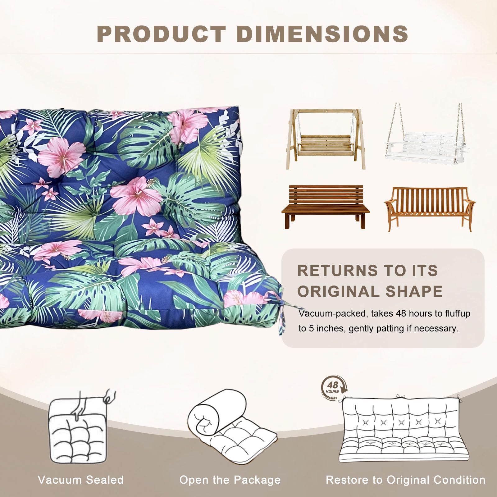 NANGELRN cushion next to ruler showing 40x40" scale for accurate sizing