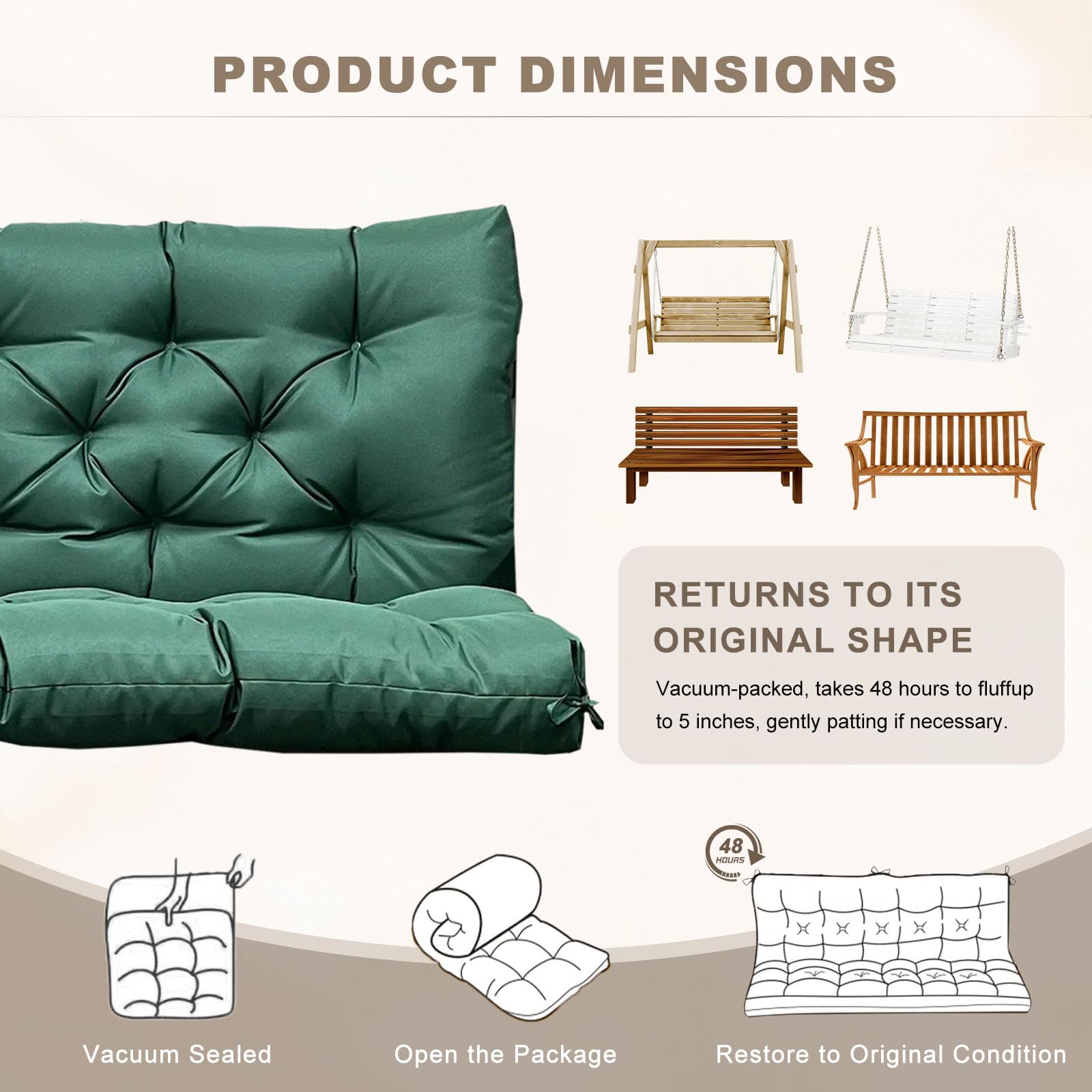 NANGELRN cushion next to a ruler to show 60x40 inch size for accurate fit