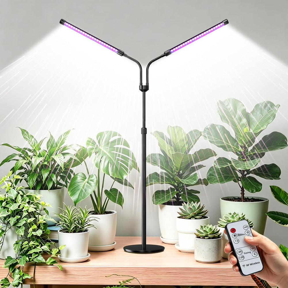 Nanolux front view of desk grow light showing compact design and uniform illumination