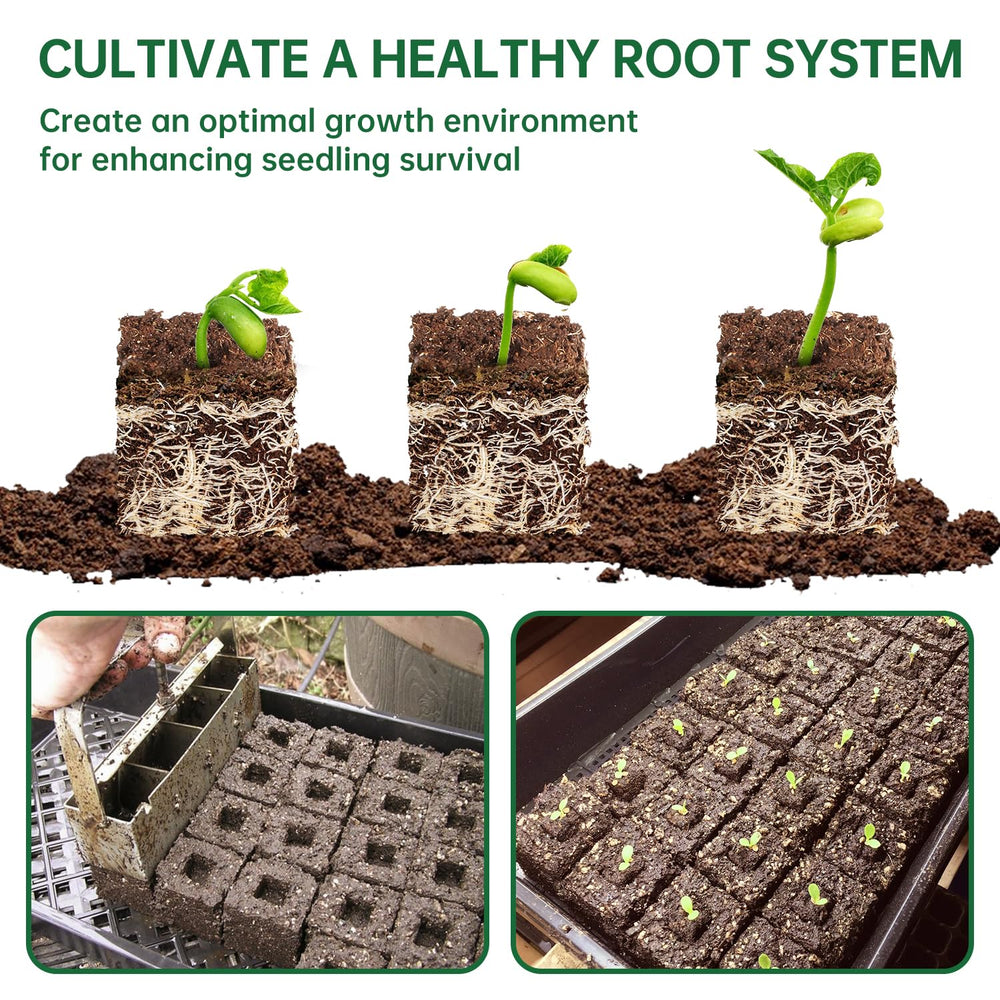 nanovi in use pressing into moist soil creating four uniform blocks quickly