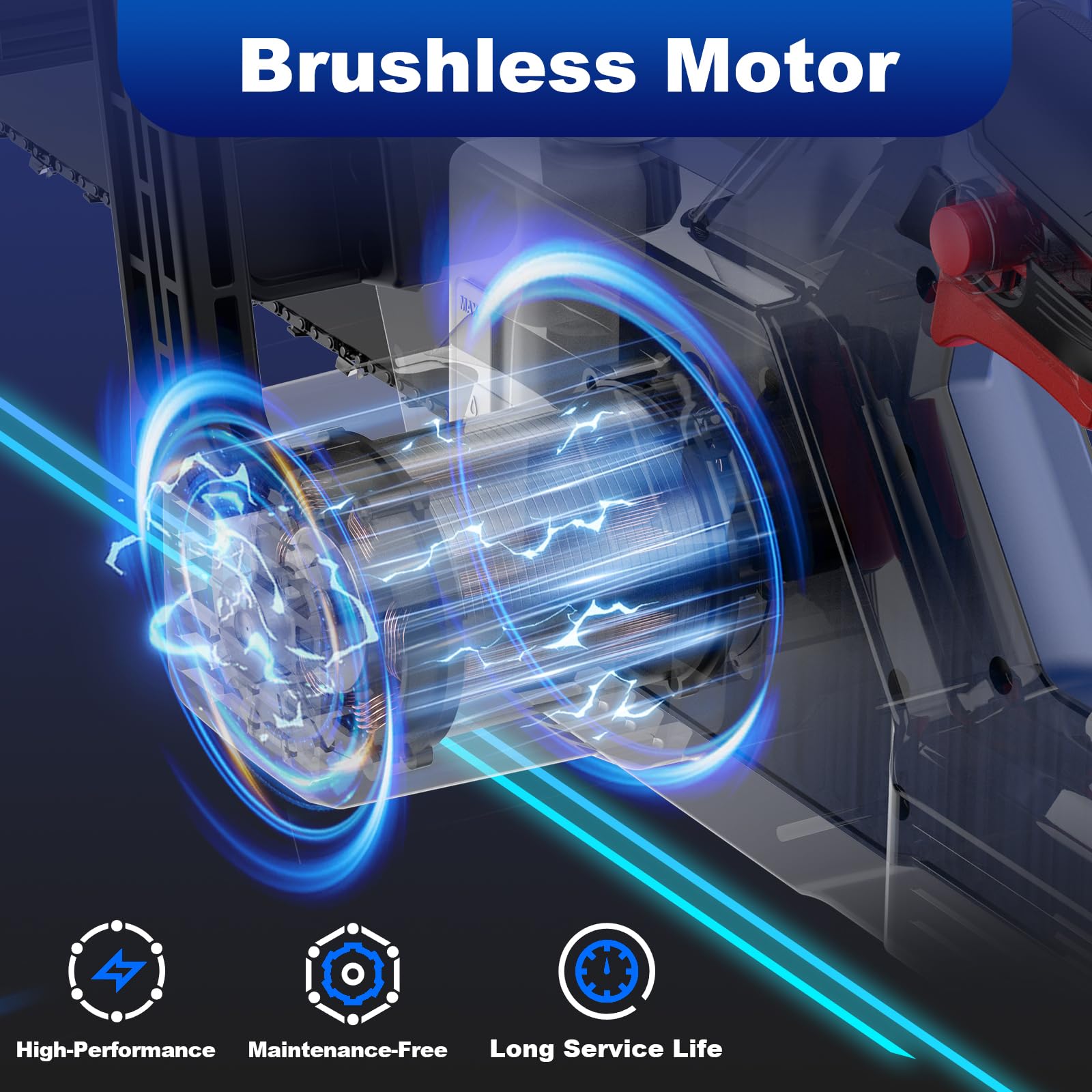 NANWEI two 4.0Ah batteries with fast charger showing continuous runtime benefit