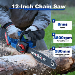 NANWEI close-up of chain and bar highlighting smooth cutting performance benefit