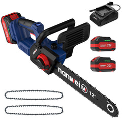 NANWEI chainsaw front view showing compact design and easy handling benefit
