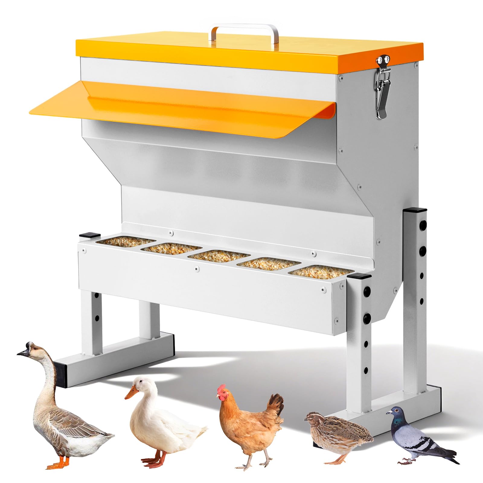 NAOEDEAH front view of metal 20lb feeder, durable and weatherproof