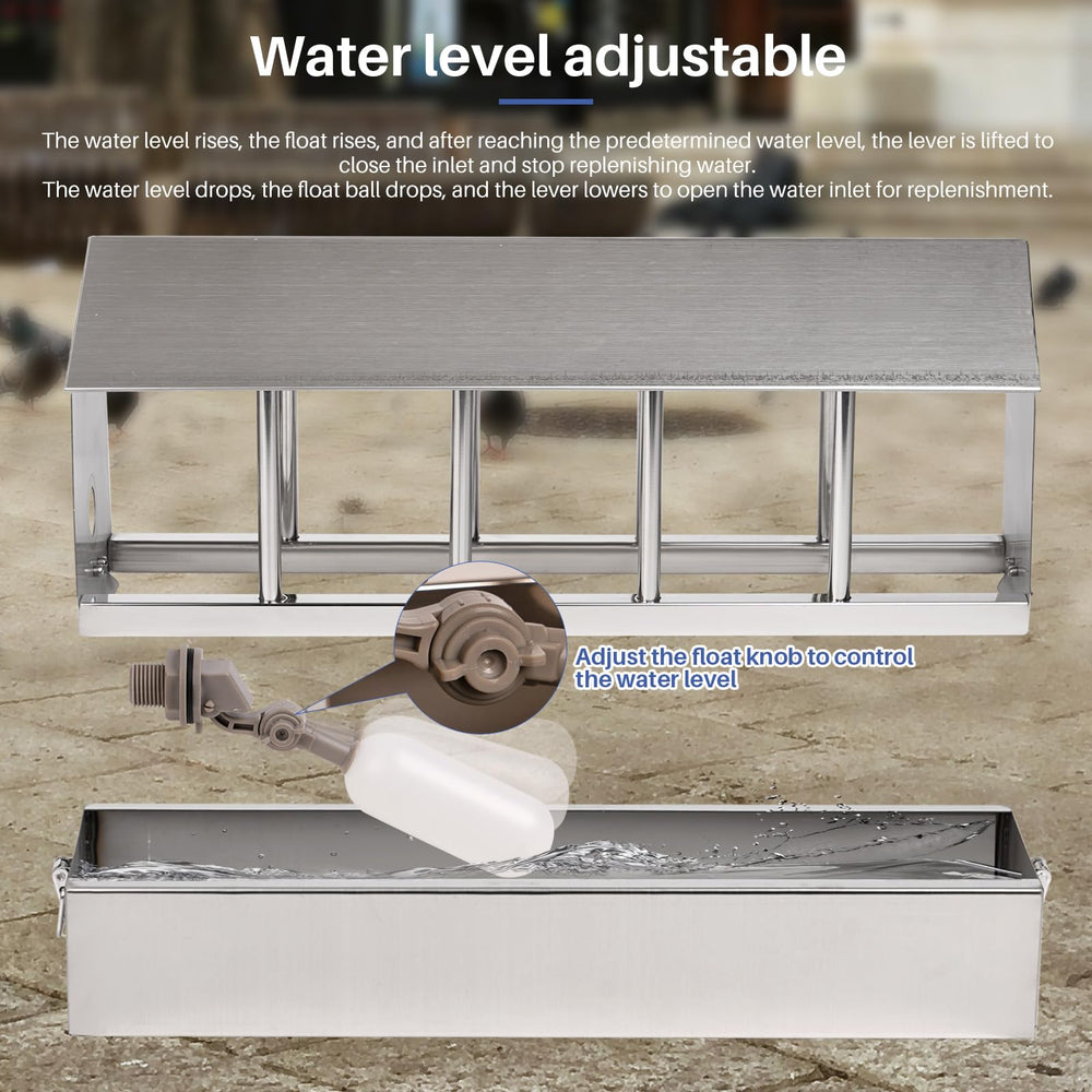 NAOEDEAH installed in a coop lifestyle shot showing hands-free watering and tidy setup
